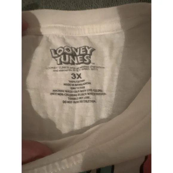 Looney Tunes Bugs & Lola Bunny White Graphic T-Shirt 3X Cotton Warner Bros 2022 - Picture 2 of 4